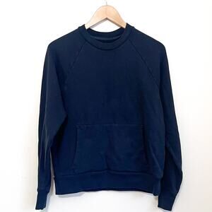 Everlane Womens Sweatshirt Size S Black Organic Cotton Heavy Casual Comfort Crew